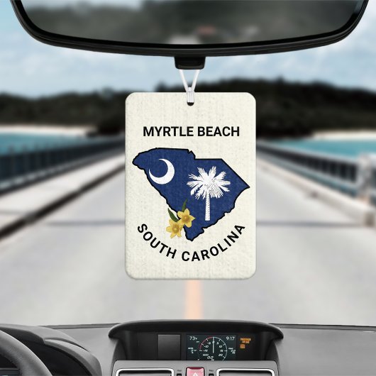 サウスカロライナ州旗とフラワーイエロージェサミン カーエアーフレッシュナー