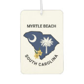 サウスカロライナ州旗とフラワーイエロージェサミン カーエアーフレッシュナー (正面)