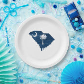 サウスカロライナ州旗と地図 ペーパープレート (パーティー)