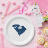 サウスカロライナ州旗と地図 ペーパープレート (パーティー)