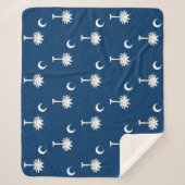 サウスカロライナ州旗と愛国心シェルパ毛布 シェルパブランケット (正面)