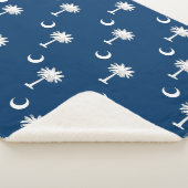 サウスカロライナ州旗と愛国心シェルパ毛布 シェルパブランケット (3/4)