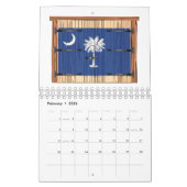 サウスカロライナ州旗と閉じた納屋のドア カレンダー (2月 2026)