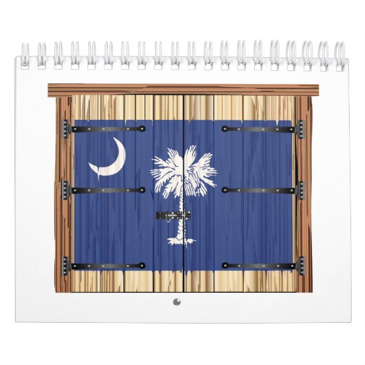 サウスカロライナ州旗と閉じた納屋のドア カレンダー (カバー)