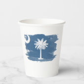サウスカロライナ州旗のブラシストローク、 紙コップ (正面)