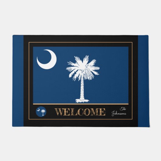 サウスカロライナ州旗の家マット/スポーツUSA形式 ドアマット (正面)
