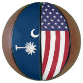 サウスカロライナ州旗を持つフルサイズバスケットボール バスケットボール (縦)