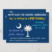 サウスカロライナ州旗を持つベビーシャワー招待状 招待状 (正面/裏面)