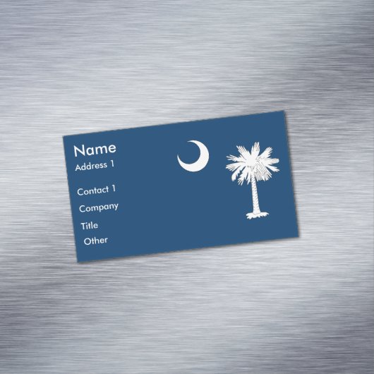 サウスカロライナ州旗を持つ名刺マグネット マグネット名刺 (インサイチュ)