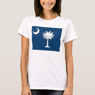 サウスカロライナ州旗を持つ女性Tシャツ州 Tシャツ
