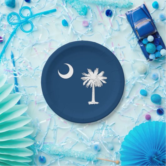 サウスカロライナ州旗を持つ愛国的な紙プレート ペーパープレート (パーティー)