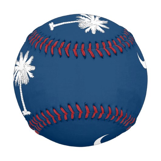 サウスカロライナ州旗を持つ愛国野球 野球ボール (裏面)