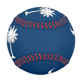 サウスカロライナ州旗を持つ愛国野球 野球ボール (正面)
