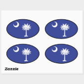 サウスカロライナ州旗オーバルステッカー 楕円形シール (シート)