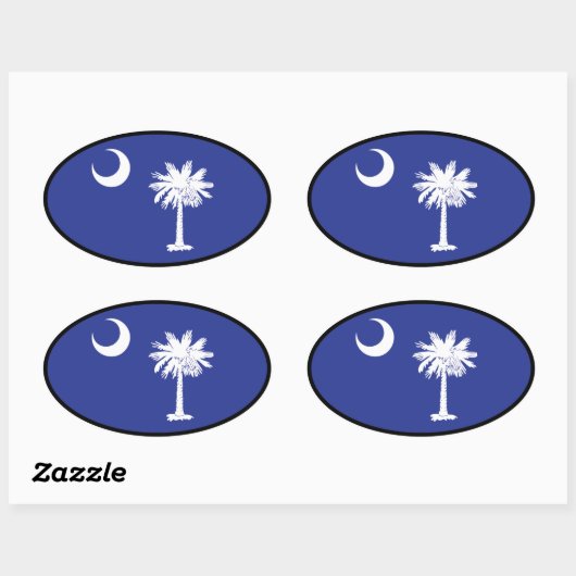 サウスカロライナ州旗オーバルステッカー 楕円形シール (シート)