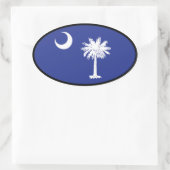 サウスカロライナ州旗オーバルステッカー 楕円形シール (バッグ)