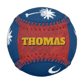 サウスカロライナ州旗モノグラム/野球ボール 野球ボール (正面)