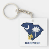 サウスカロライナ州旗州フラワーイエロージェサミン キーホルダー (正面)