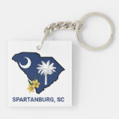 サウスカロライナ州旗州フラワーイエロージェサミン キーホルダー (裏面)