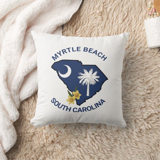 サウスカロライナ州旗州フラワーイエロージェサミン クッション (ブランケット)