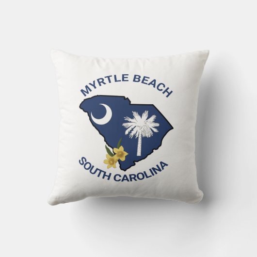 サウスカロライナ州旗州フラワーイエロージェサミン クッション (裏面)