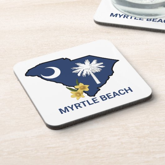 サウスカロライナ州旗州フラワーイエロージェサミン コースター (左側)