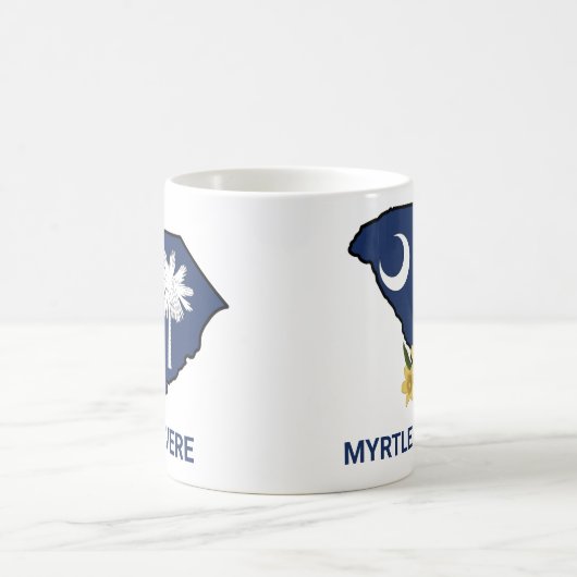 サウスカロライナ州旗州フラワーイエロージェサミン コーヒーマグカップ (中央)