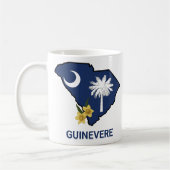 サウスカロライナ州旗州フラワーイエロージェサミン コーヒーマグカップ (左)