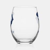 サウスカロライナ州旗州フラワーイエロージェサミン ステムなしワイングラス (左)