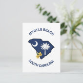 サウスカロライナ州旗州フラワーイエロージェサミン ポストカード (スタンド正面)