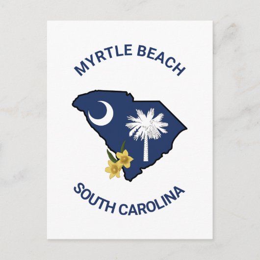 サウスカロライナ州旗州フラワーイエロージェサミン ポストカード (正面)