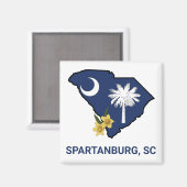 サウスカロライナ州旗州フラワーイエロージェサミン マグネット (正面/裏面)