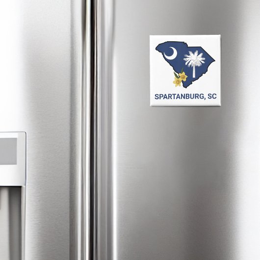 サウスカロライナ州旗州フラワーイエロージェサミン マグネット