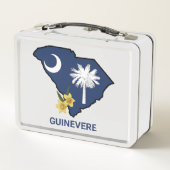 サウスカロライナ州旗州フラワーイエロージェサミン メタルランチボックス (裏面)