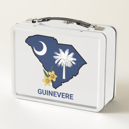 サウスカロライナ州旗州フラワーイエロージェサミン メタルランチボックス (裏面)