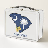 サウスカロライナ州旗州フラワーイエロージェサミン メタルランチボックス (正面)