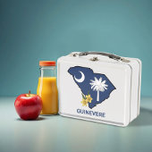 サウスカロライナ州旗州フラワーイエロージェサミン メタルランチボックス