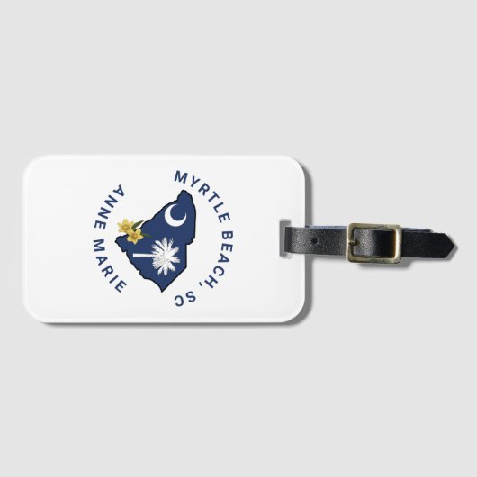 サウスカロライナ州旗州フラワーイエロージェサミン ラゲッジタグ (正面横)