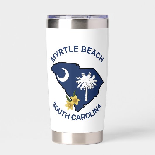 サウスカロライナ州旗州フラワーイエロージェサミン 保温保冷タンブラー (正面)