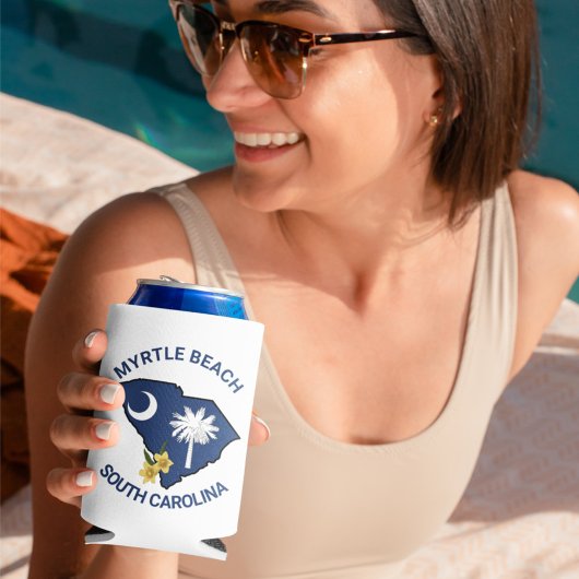 サウスカロライナ州旗州フラワーイエロージェサミン 缶クーラー