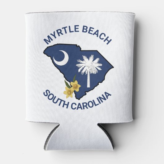 サウスカロライナ州旗州フラワーイエロージェサミン 缶クーラー (正面)