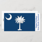 サウスカロライナ州旗、アメリカからのハッピーホリデー シーズンカード (正面/裏面)