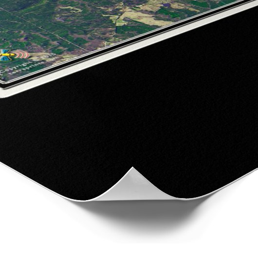 サウスカロライナ州衛星ポスターマップ ポスター (角)