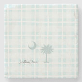 サウスカロライナ州(月と手のひらカスタム) ストーンコースター (正面)