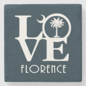 サウスカロライナ州LOVE Florence ストーンコースター (正面)