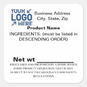 サウスカロライナ州SCコテージ法ステッカーラベル スクエアシール (正面)