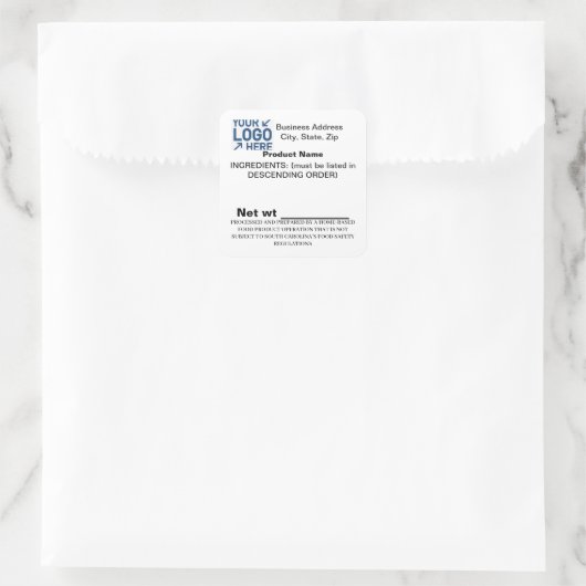 サウスカロライナ州SCコテージ法ステッカーラベル スクエアシール (バッグ)