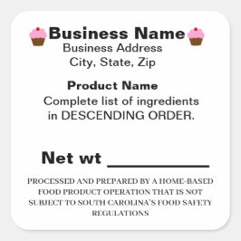 サウスカロライナ州SCコテージ法ステッカーラベル スクエアシール