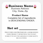 サウスカロライナ州SCコテージ法ステッカーラベル スクエアシール (正面)