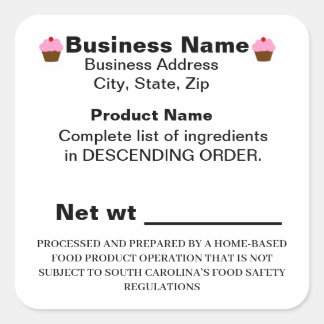 サウスカロライナ州SCコテージ法ステッカーラベル スクエアシール